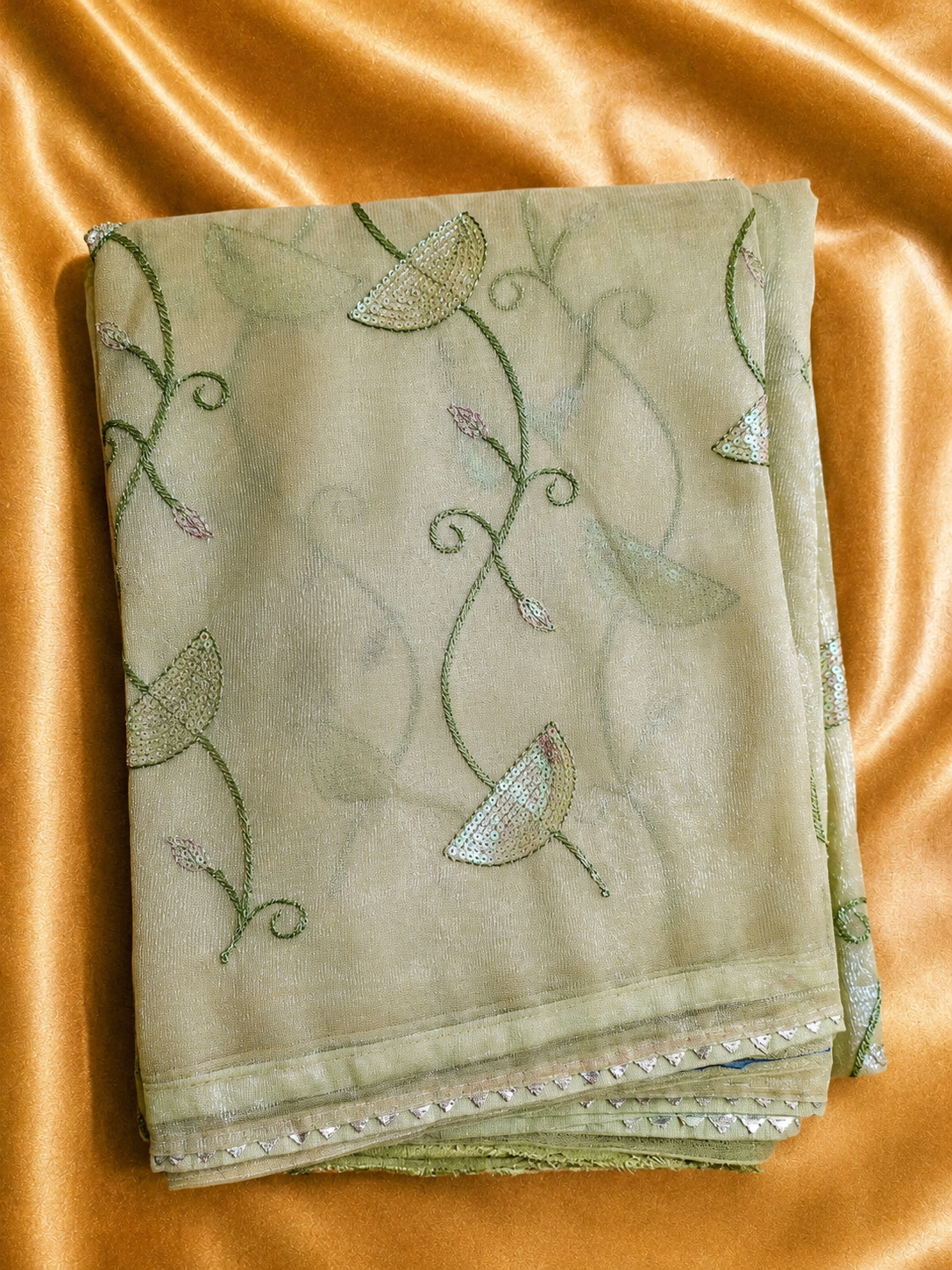 Organza Sequinned Work Saree - Image 2