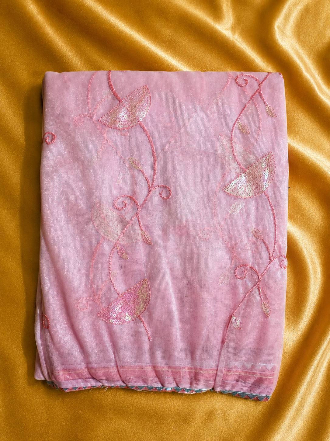 Organza Sequinned Work Saree - Image 5