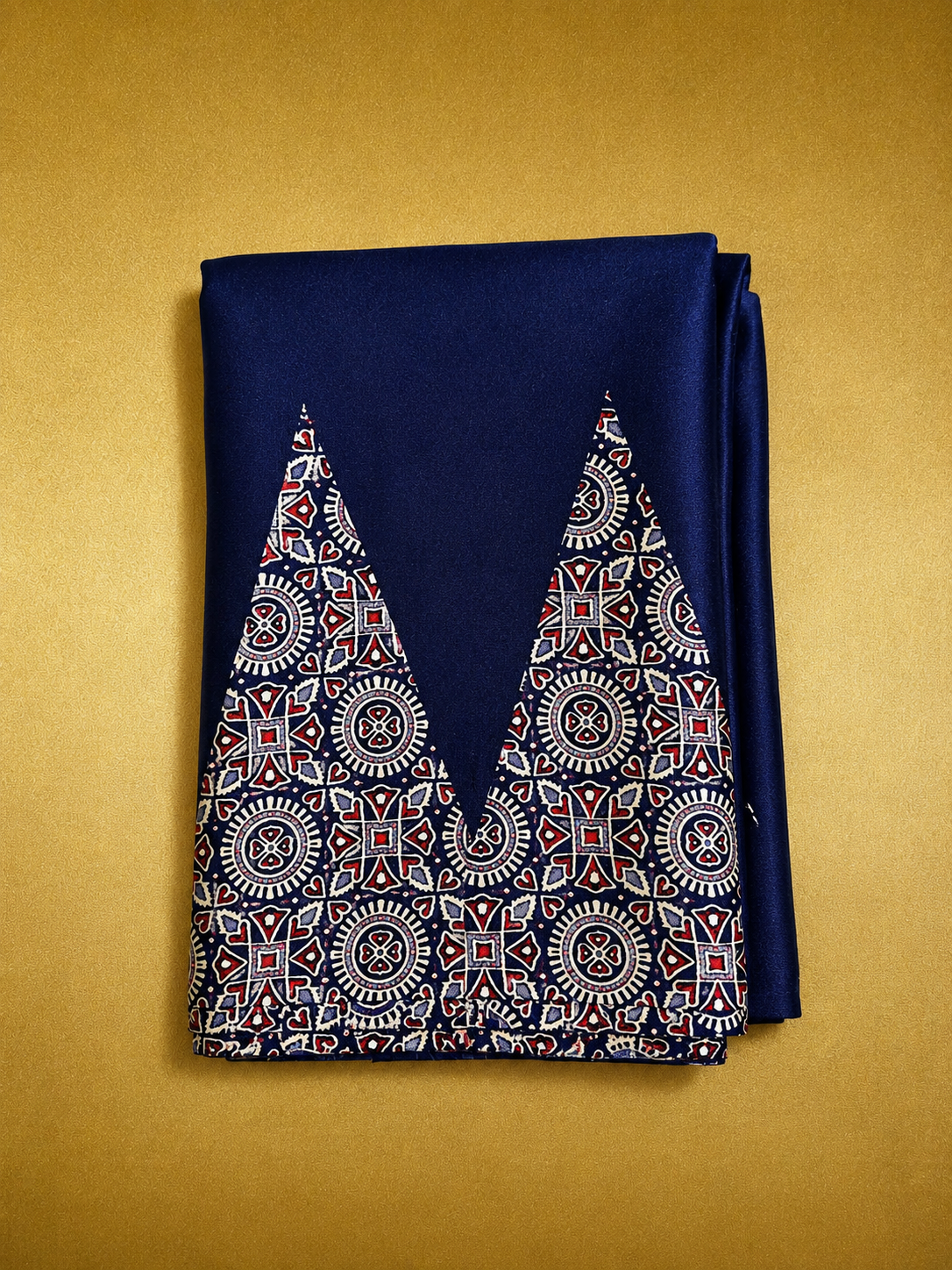 Ajrakh Modal Silk Saree – Temple Design Collection - Image 2