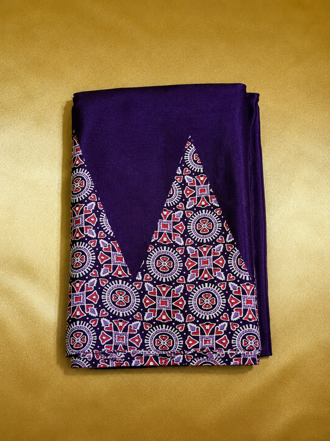 Ajrakh Modal Silk Saree – Temple Design Collection - Image 4