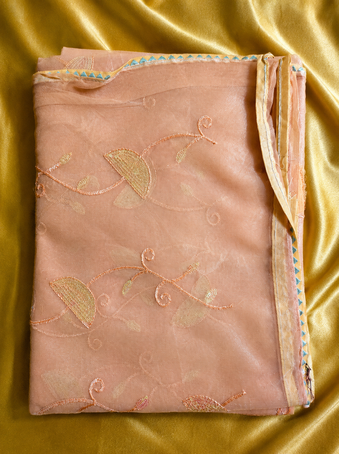 Organza Sequinned Work Saree - Image 6
