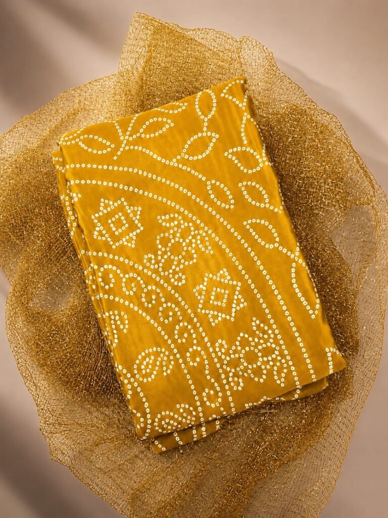 Ajrakh Modal Silk Bandhani