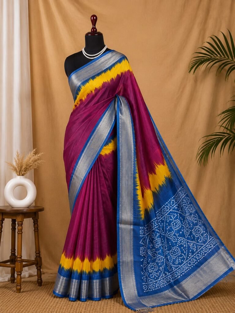 Tri Color Semi Silk