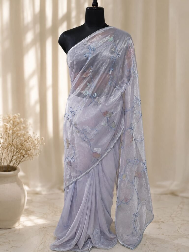 Organza Sequinned Work Saree