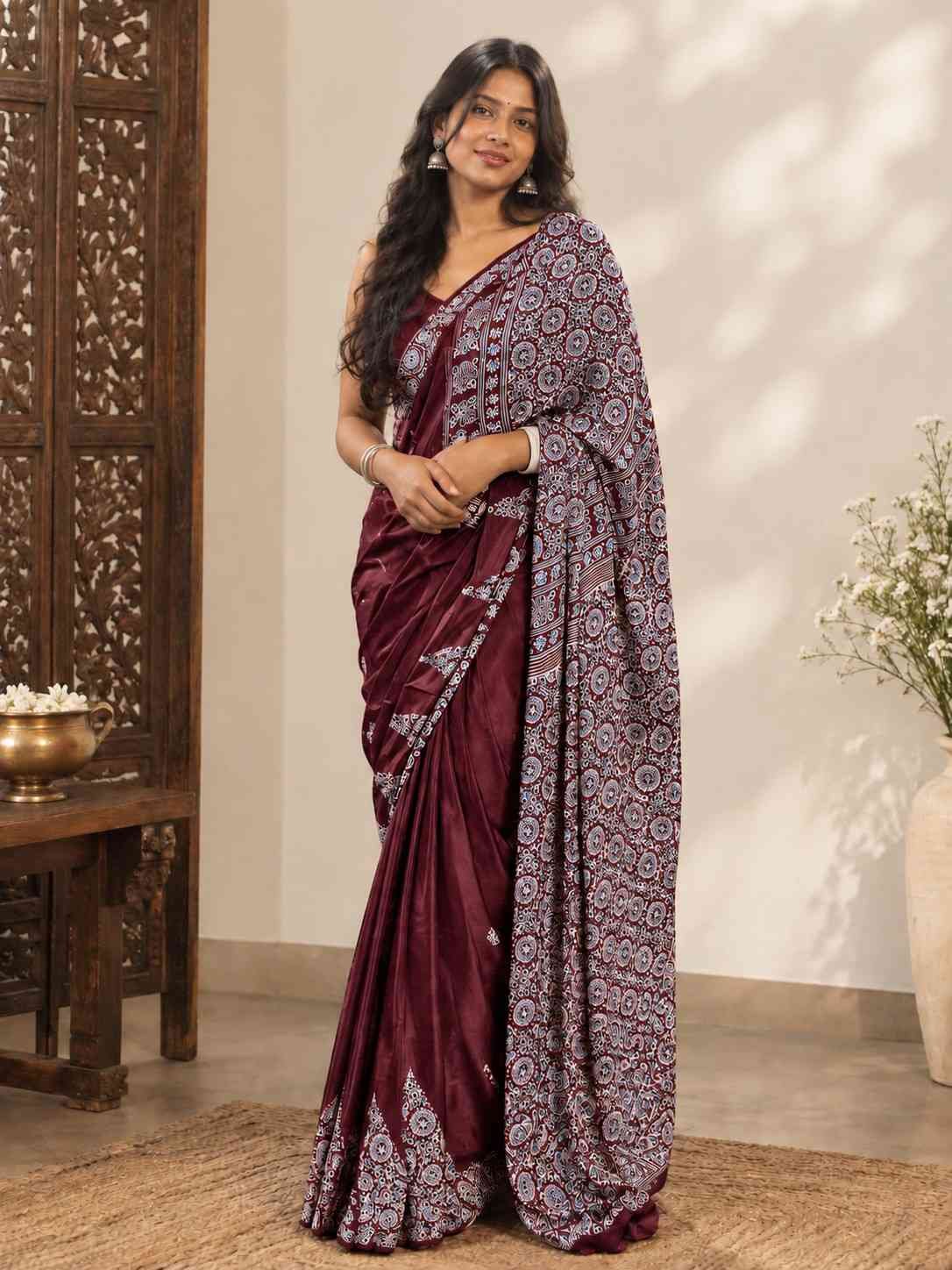 Ajrakh Temple Modal Silk - Image 4