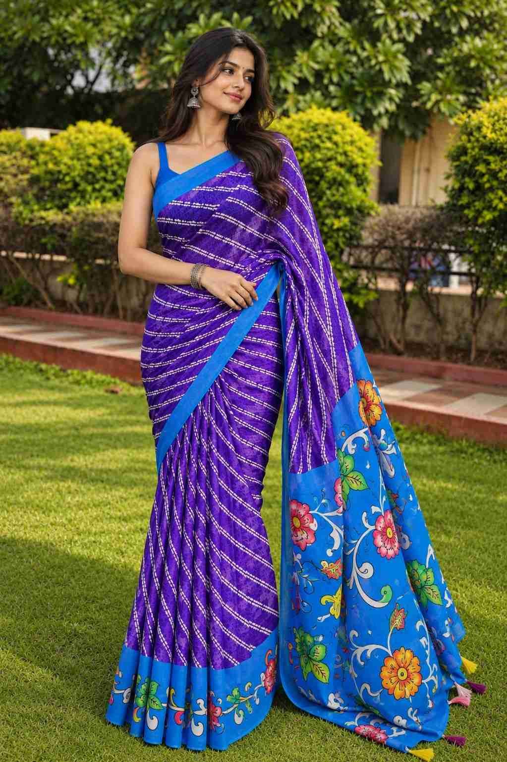 Kalamkari Linen Saree - Image 2