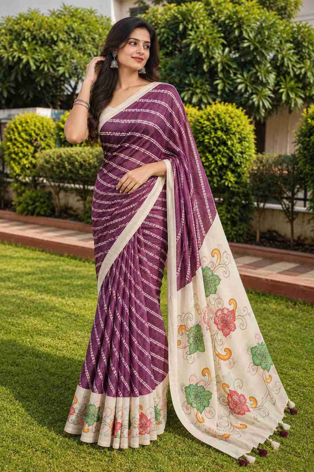 Kalamkari Linen Saree - Image 5