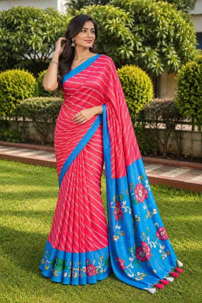 Kalamkari Linen Saree