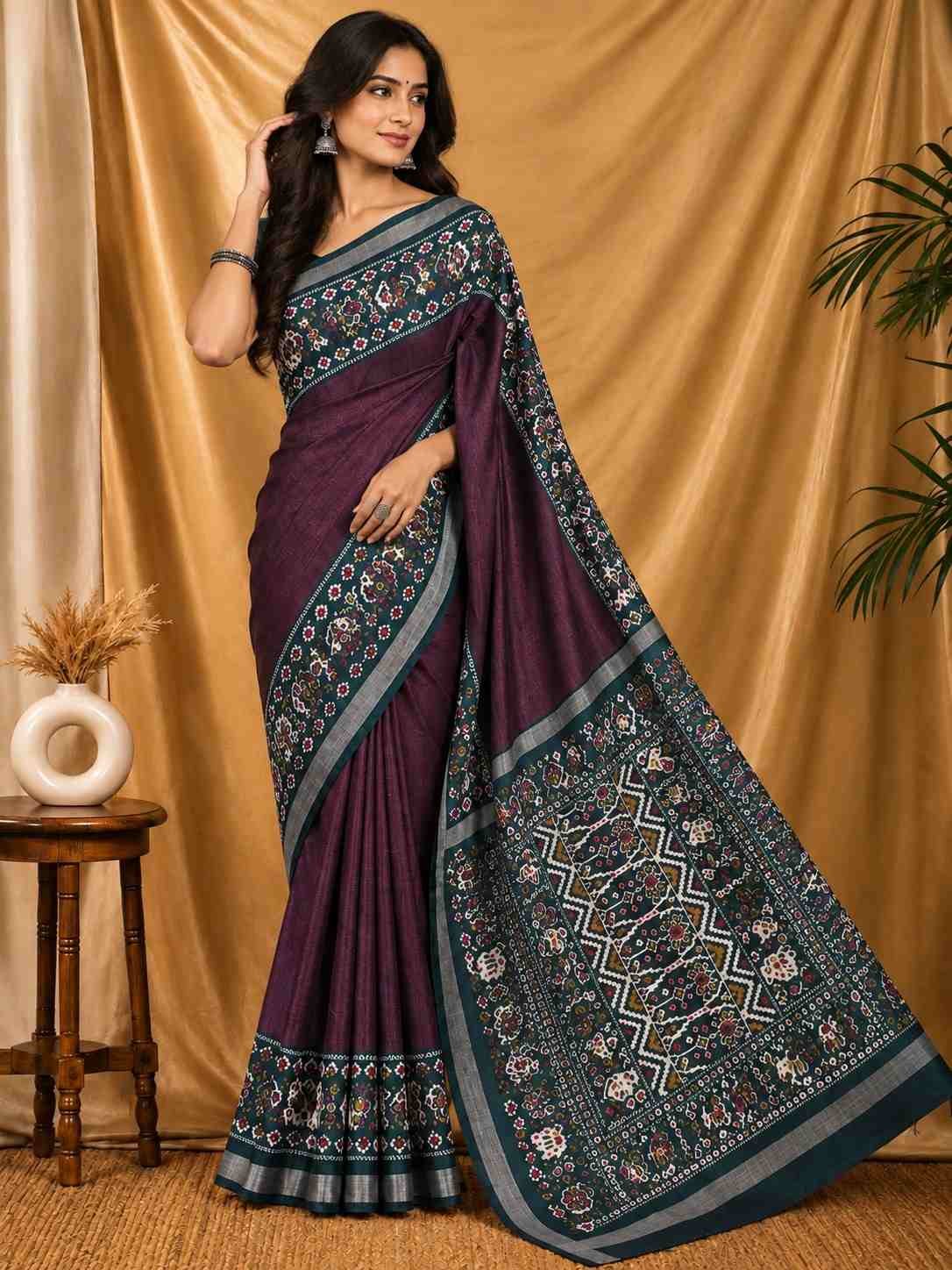 Mul Silk Patola Saree - Image 2