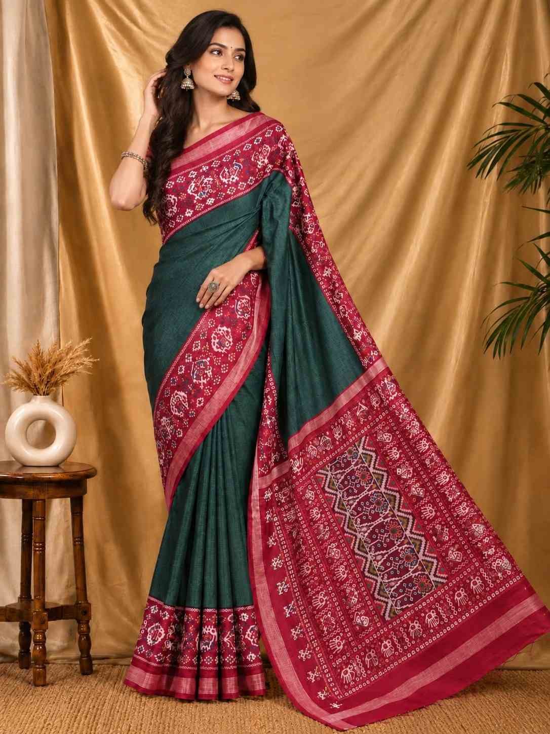 Mul Silk Patola Saree - Image 4