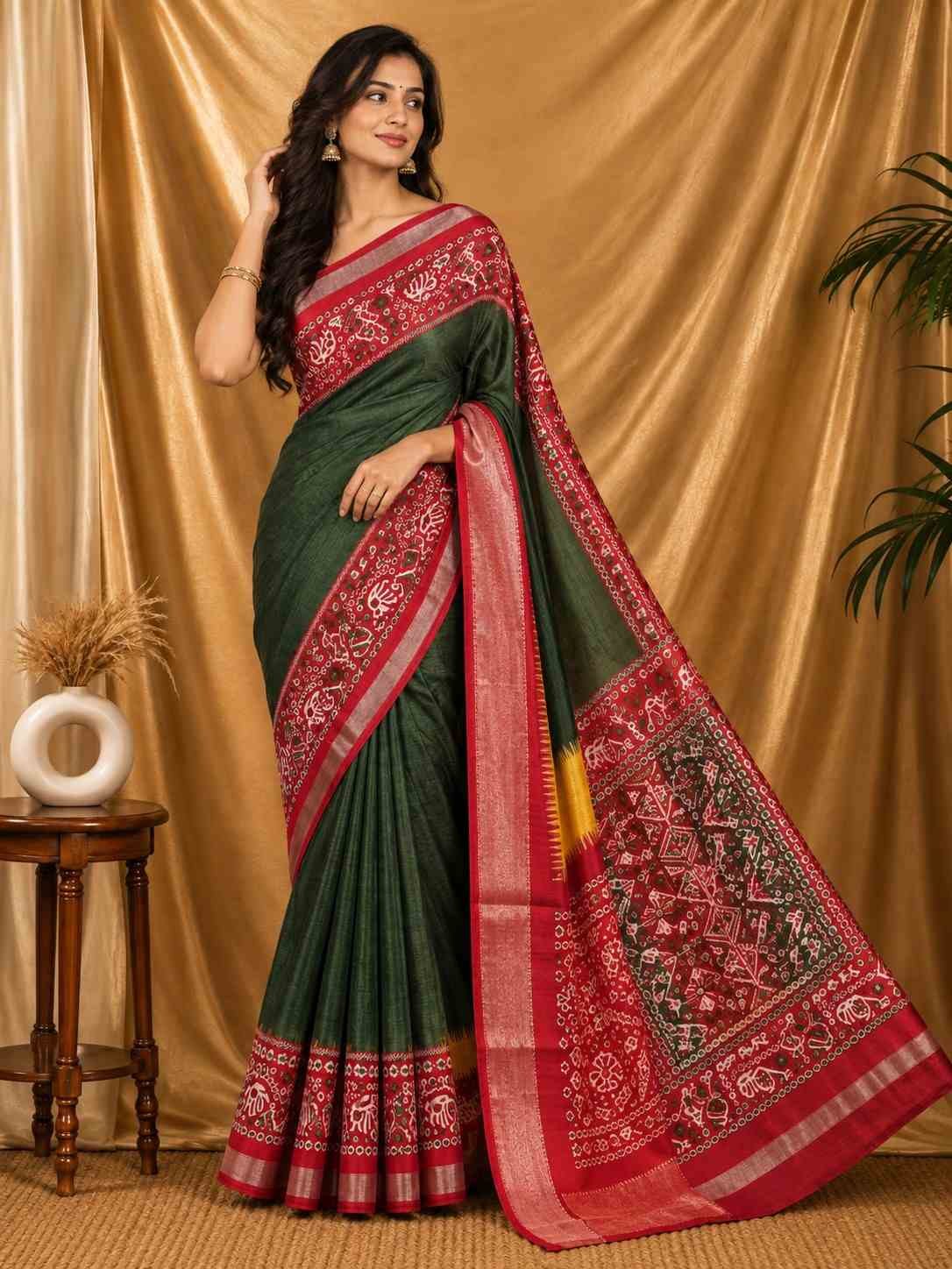 Mul Silk Patola Saree - Image 5