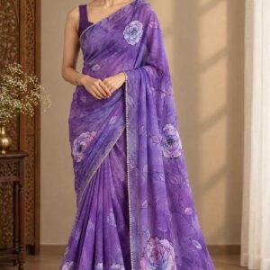 Handwork Georgette saree with antique work