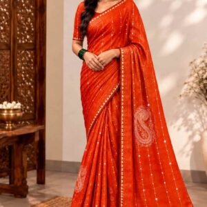 Organza Paisley saree