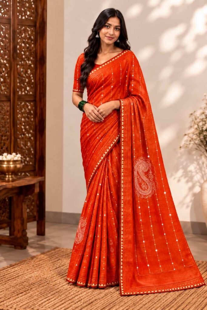 Organza Paisley saree